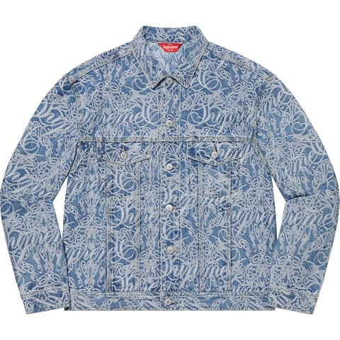 Script Jacquard Denim Trucker Jacket - Supreme
