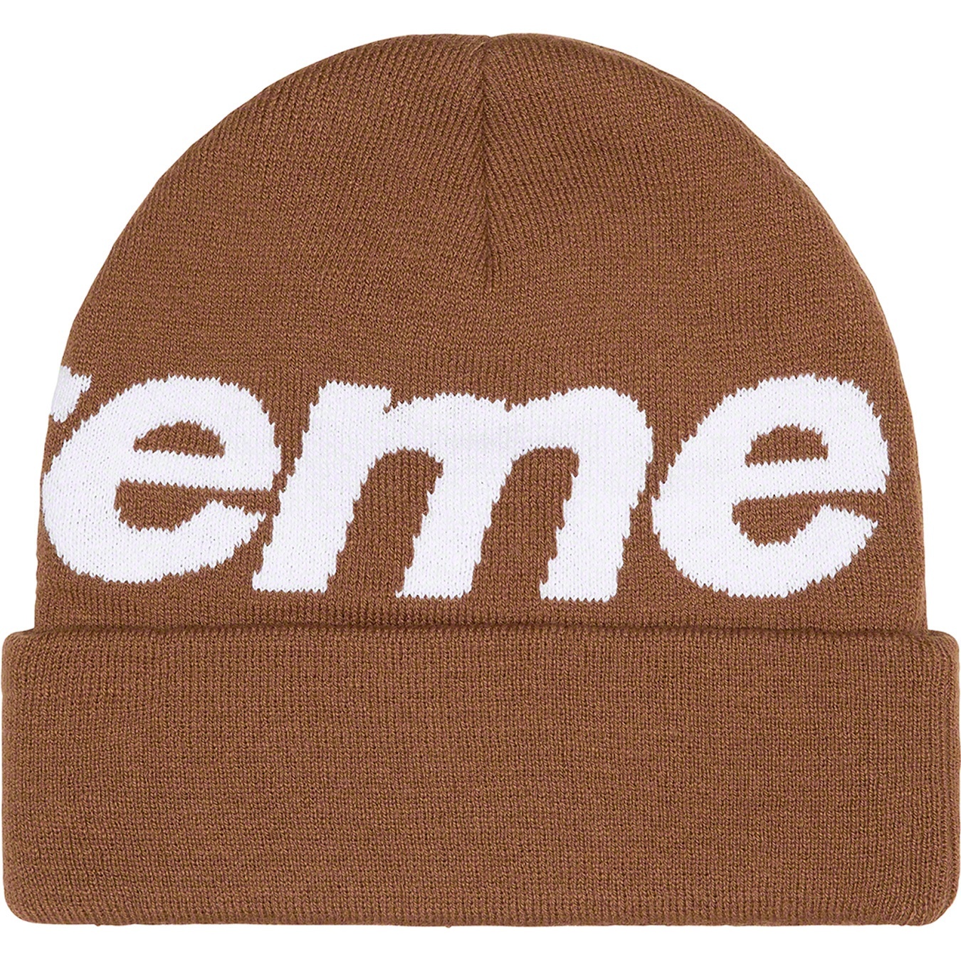 Supreme Big Logo Beanie (FW22) - Brown - $44