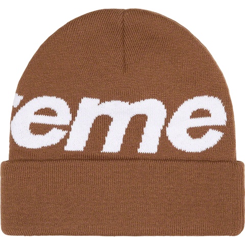 Supreme Big Logo Beanie - Brown