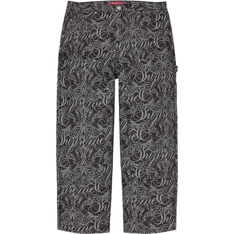 パンツ Supreme Script Jacquard Double Knee Script Jacquard Double Knee Denim Painter Pant - Supreme