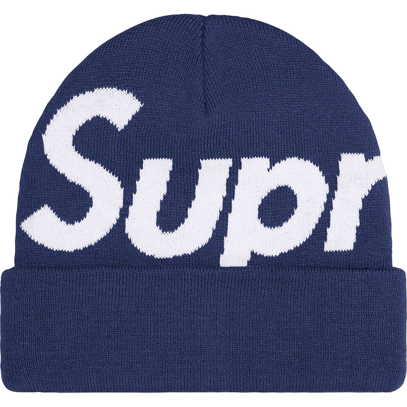 Supreme Big Logo Beanie (FW22) - Navy - $44