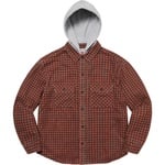 Supreme Houndstooth Flannel Hooded Shirt (FW22) - Red
