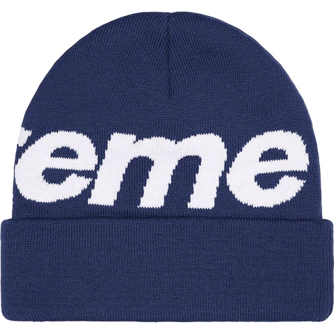 Supreme Big Logo Beanie - Navy