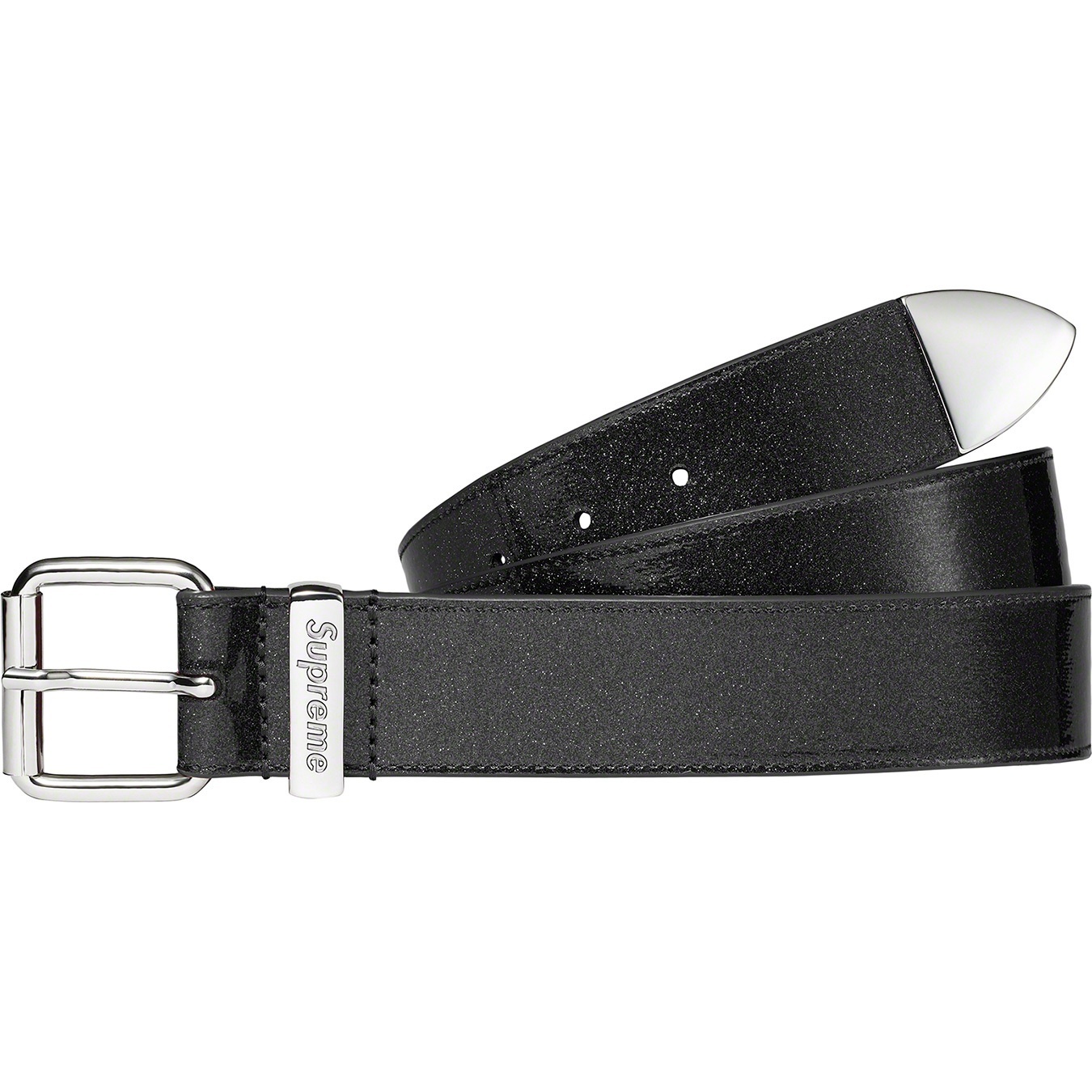 Supreme Glitter Vinyl Ranger Belt (FW22) - Black - $128