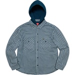 Supreme Houndstooth Flannel Hooded Shirt (FW22) - Light Navy