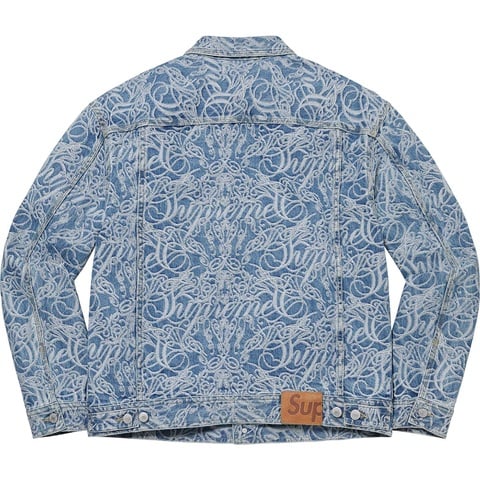 Script Jacquard Denim Trucker Jacket - Supreme