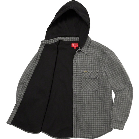 Houndstooth Flannel Hooded Shirt - Supreme Houndstooth Flannel Hooded Shirt - Supreme