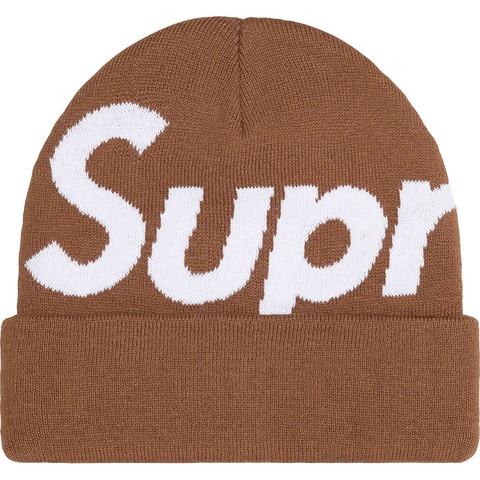 Supreme Big Logo Beanie - Brown