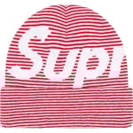 Supreme Big Logo Beanie (FW22) - Red Stripe