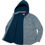 Supreme Houndstooth Flannel Hooded Shirt (FW22) - Light Navy