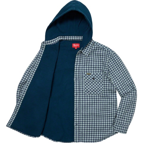 Houndstooth Flannel Hooded Shirt - Supreme