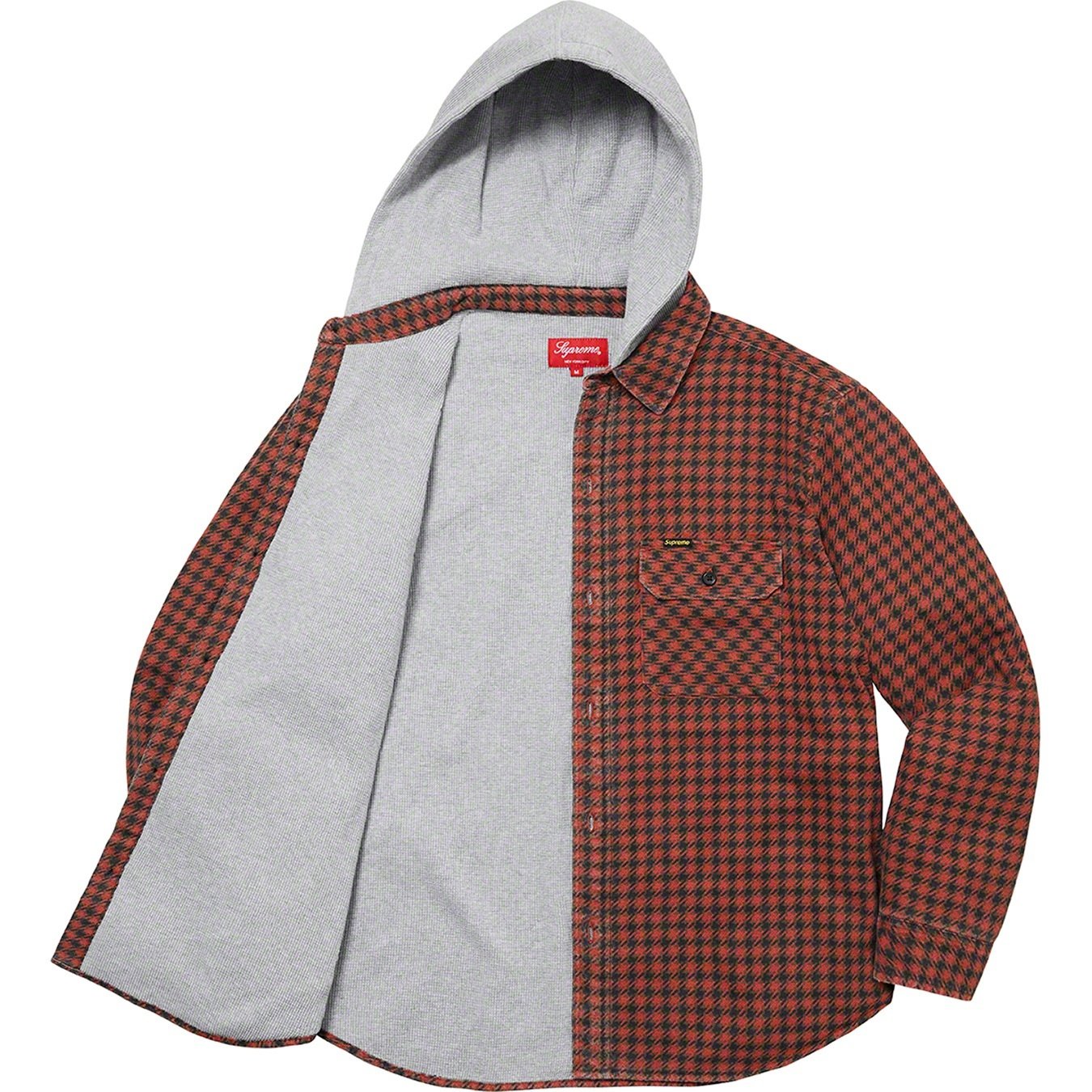 Supreme Houndstooth Flannel Hooded Shirt (FW22) - $148