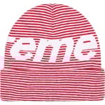 Supreme Big Logo Beanie (FW22) - Red Stripe