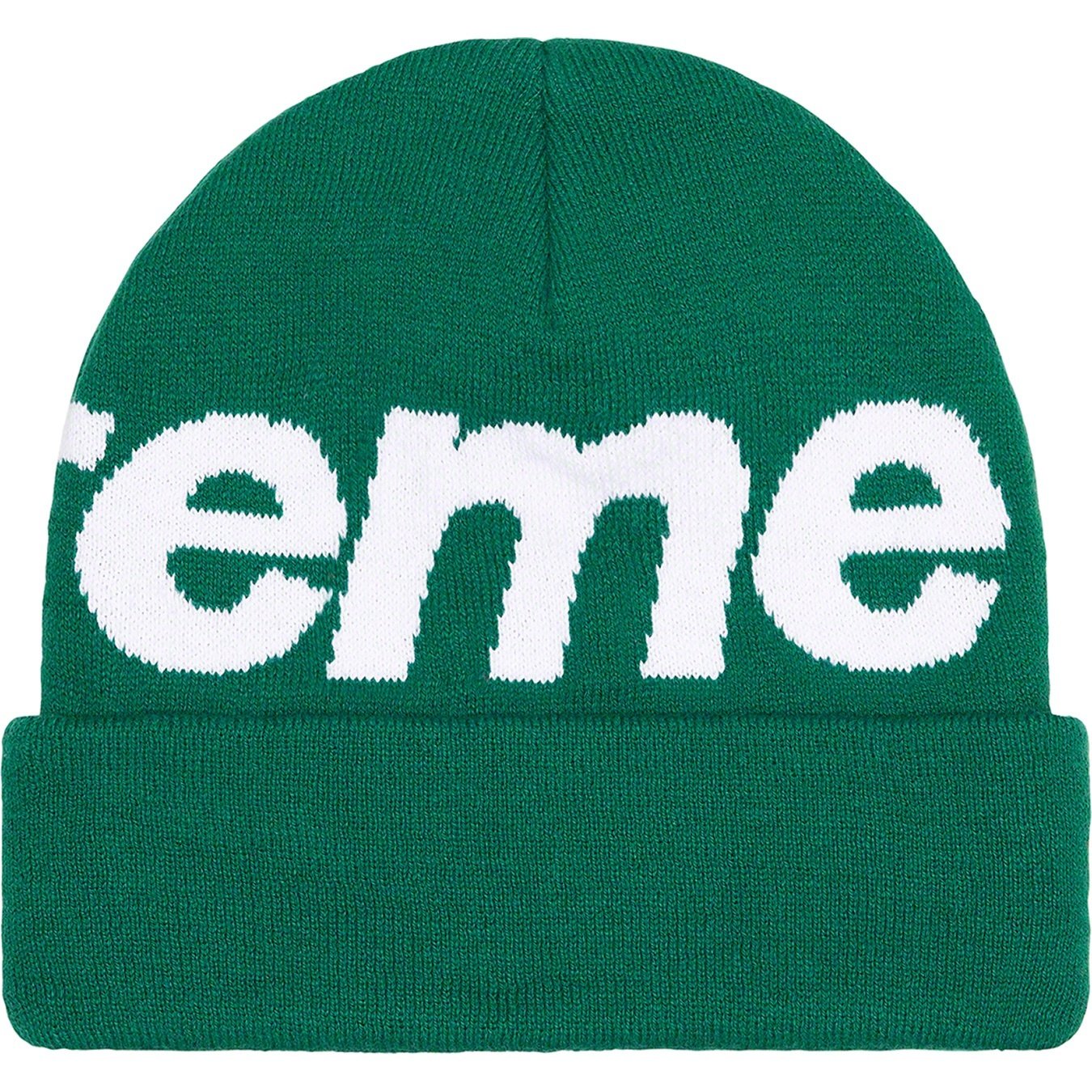 Supreme Big Logo Beanie (FW22) - Dark Green - $44