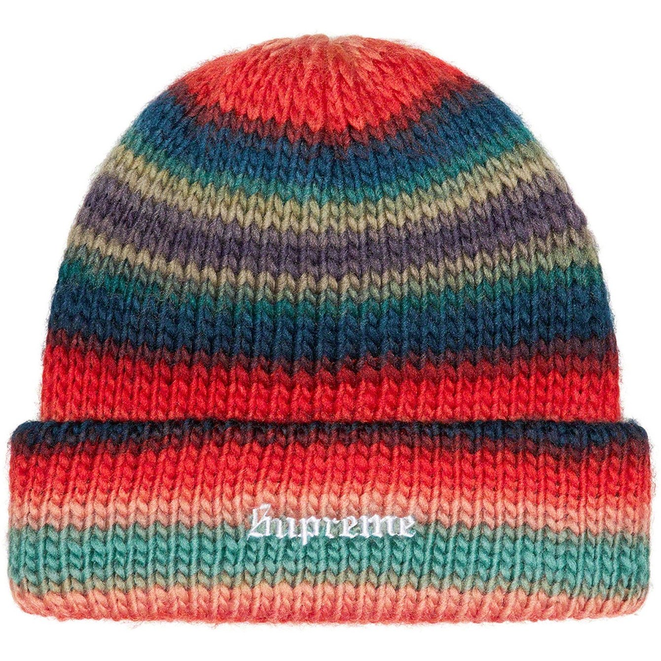 Supreme Ombre Stripe Beanie (FW22) - Navy - $44