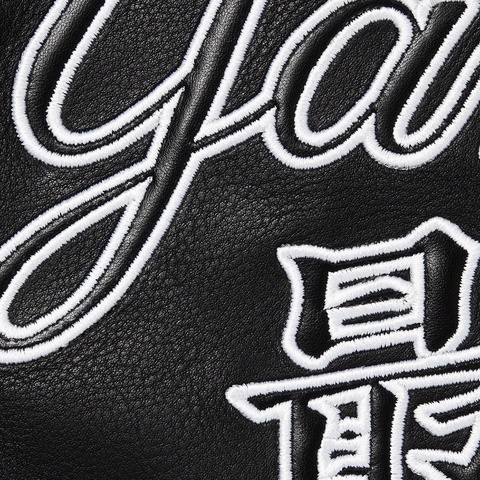 Supreme Supreme®/New York Yankees™ Kanji Leather Varsity Jacket - Black