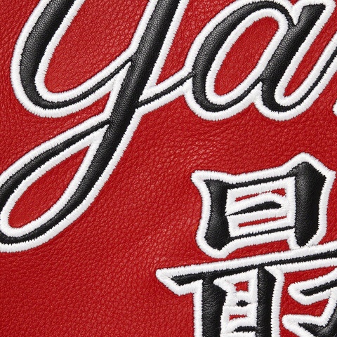 Supreme Supreme®/New York Yankees™ Kanji Leather Varsity Jacket - Red