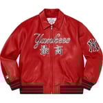Supreme Supreme New York Yankees™ Kanji Leather Varsity Jacket (FW22) - Red