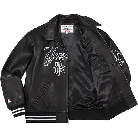 Supreme®/New York Yankees™ Kanji Leather Varsity Jacket - Supreme