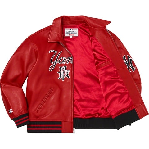Supreme®/New York Yankees™ Kanji Leather Varsity Jacket - Supreme Supreme®/New York Yankees™ Kanji Leather Varsity Jacket - Supreme