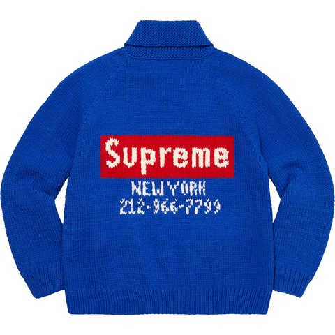 Supreme Box Logo Cowichan Sweater - Royal