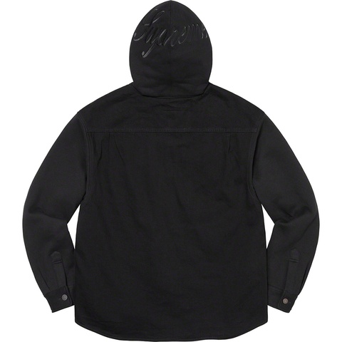 Supreme Fleece Hooded Denim Shirt - Black