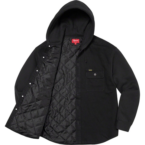 Supreme Fleece Hooded Denim Shirt - Black