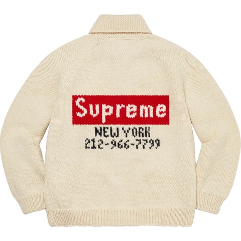Supreme Box Logo Cowichan Sweater - Natural