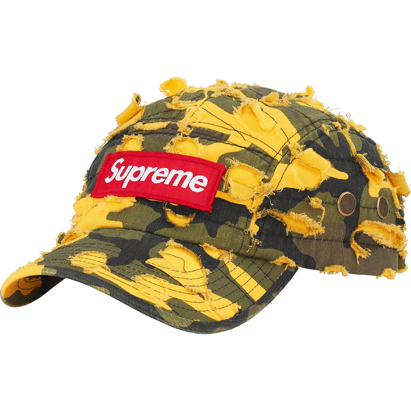 Supreme Supreme Griffin Camp Cap (FW22) - Yellow Camo - $58