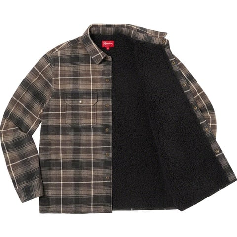 の*ぶ様 supreme Shear ling Lined Flannel Sh Shearling Lined Flannel Shirt - fall/winter 2022 - Supreme
