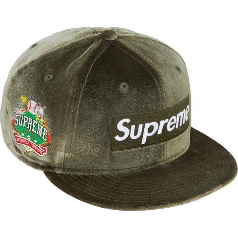 Supreme Velour Box Logo New Era® - Olive