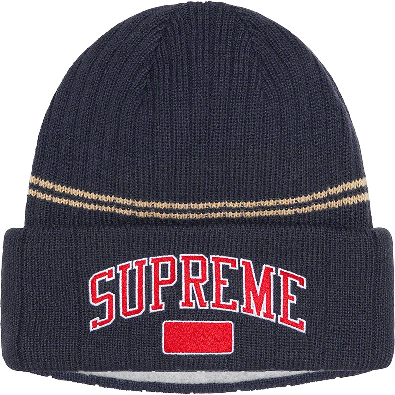 Supreme Fleece Lined Beanie (FW22) - Navy - $40