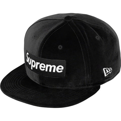 帽子 Supreme Velour Box Logo New Era "Olive" Supreme Velour Box Logo New Era Cap - Green | Editorialist