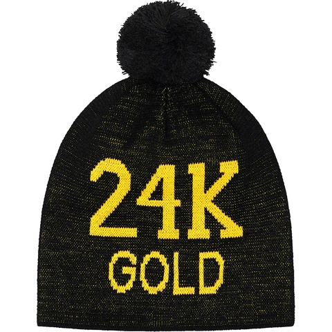 Supreme 24k Gold Cuffless Beanie - Black