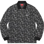 Supreme Currency Jacquard Zip L S Polo (FW22) - Black