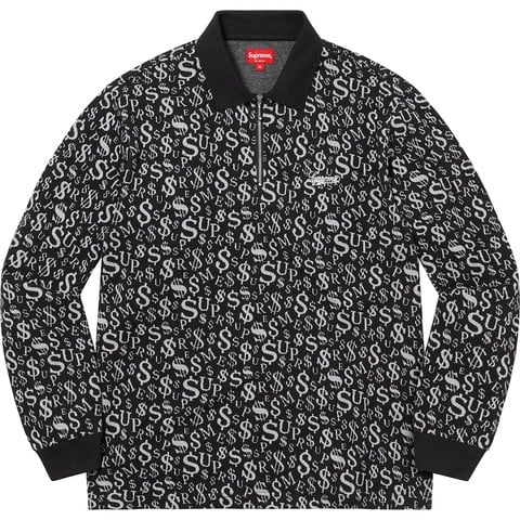 Supreme　22FW Currency Jacquard Zip L/S　L Currency Jacquard Zip L/S Polo - fall/winter 2022 - Supreme