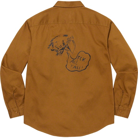 Supreme Raymond Pettibon Work Shirt - Washed Brown