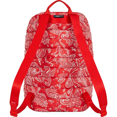 Supreme Puffer Backpack - Red Paisley