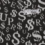 Supreme Currency Jacquard Zip L S Polo (FW22) - Black