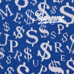 Supreme Currency Jacquard Zip L S Polo (FW22) - Blue