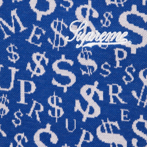 Supreme　22FW Currency Jacquard Zip L/S　L Currency Jacquard Zip L/S Polo - fall/winter 2022 - Supreme