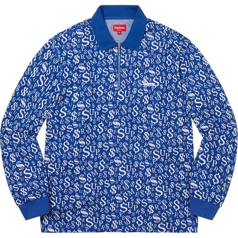 Currency Jacquard Zip L/S Polo - fall/winter 2022 - Supreme
