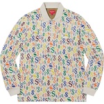 Supreme Currency Jacquard Zip L S Polo (FW22) - White
