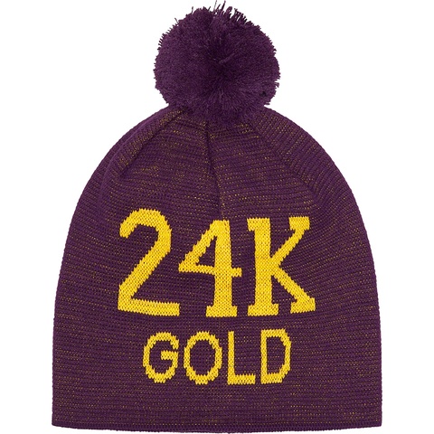 Supreme 24k Gold Cuffless Beanie - Purple