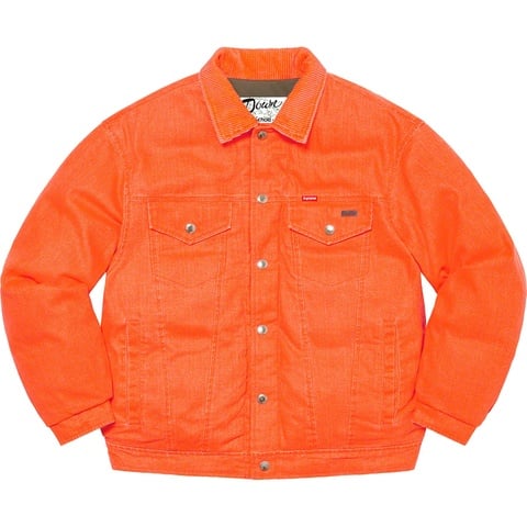 Supreme Supreme®/Schott® Canvas Down Trucker Jacket - Neon Orange