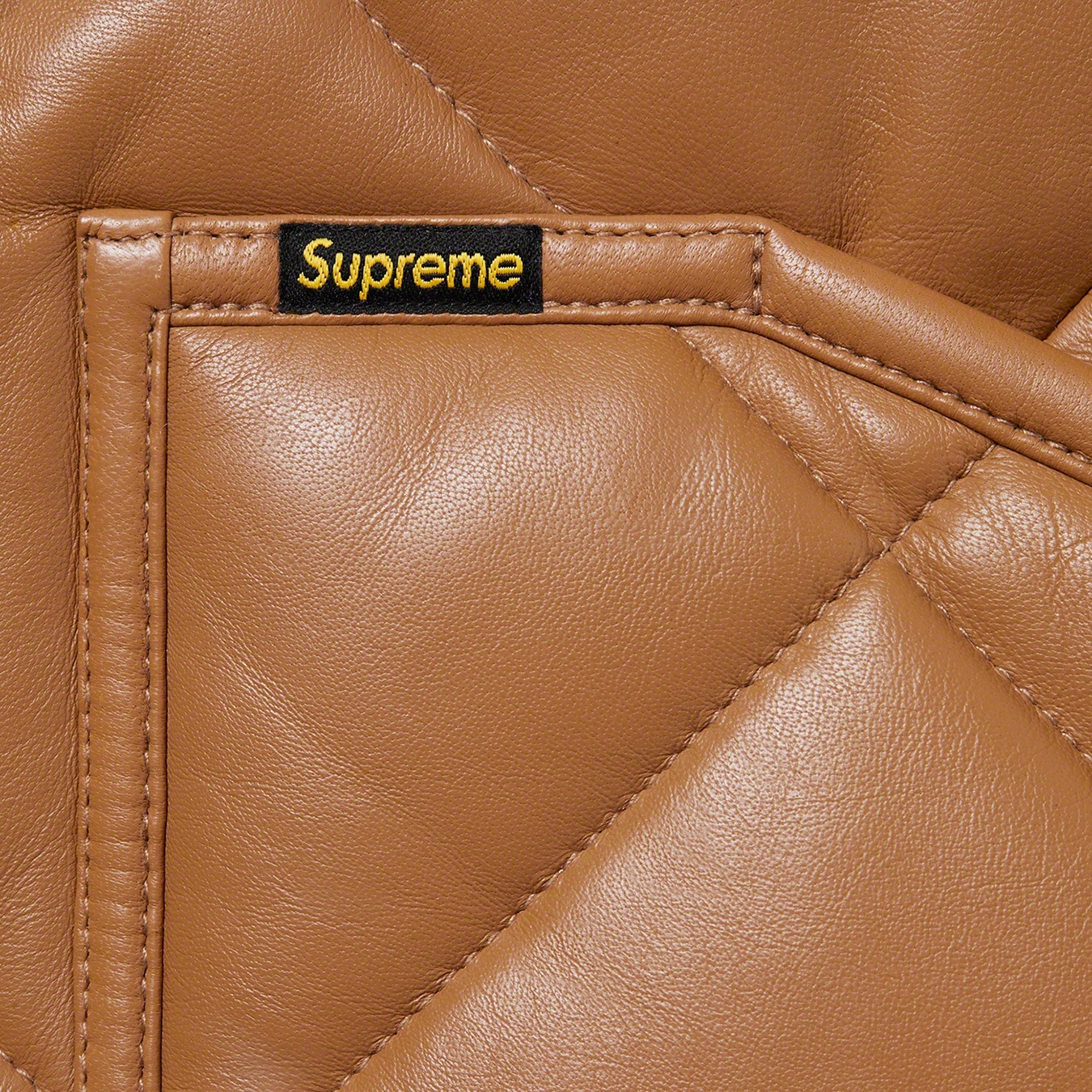 Supreme Quilted Leather Work Jacket (FW22) - Tan - $598
