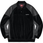 Supreme Paneled Velour L S Polo (FW22) - Black