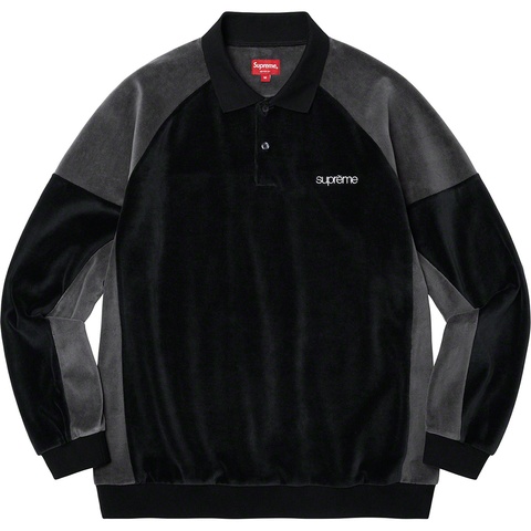 Paneled Velour L/S Polo - fall/winter 2022 - Supreme