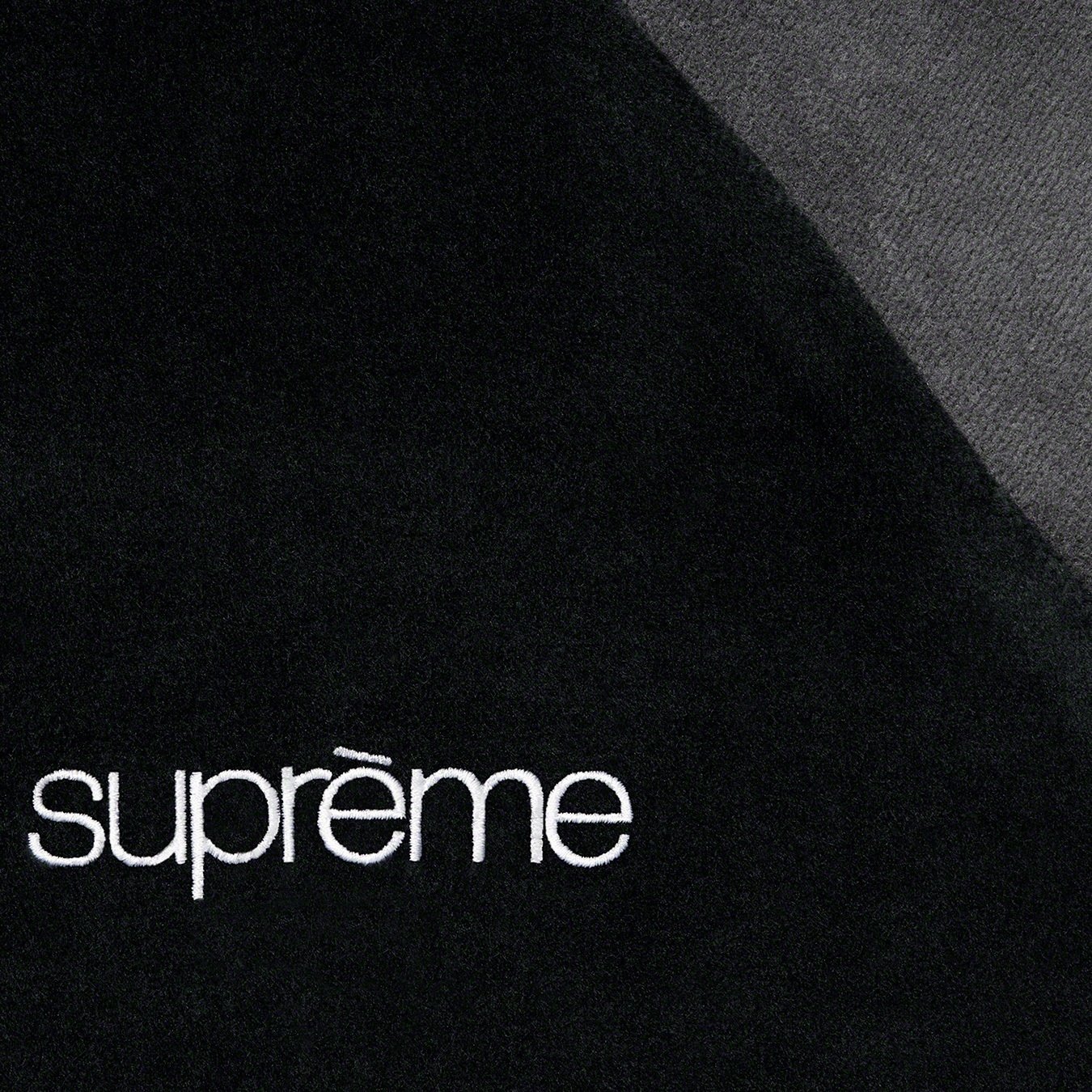 Supreme Paneled Velour L S Polo (FW22) - Black - $118