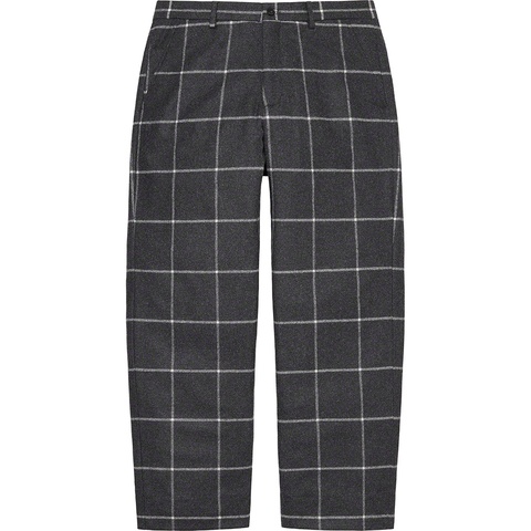 Supreme Windowpane Wool Trouser - Black
